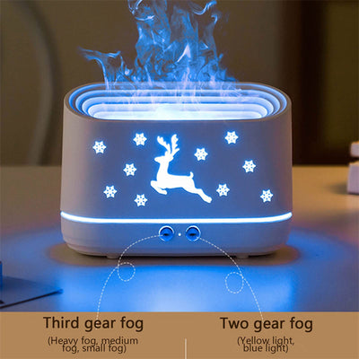 Electric Flame Aroma Diffuser Household Mini Atmosphere Lamp Christmas Home Decorations. This mini lamp uses ultrasonic technology to diffuse your favorite scents..