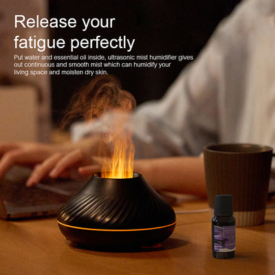 3D Colorful Flame Humidifier Fire Volcano Diffuser Flame