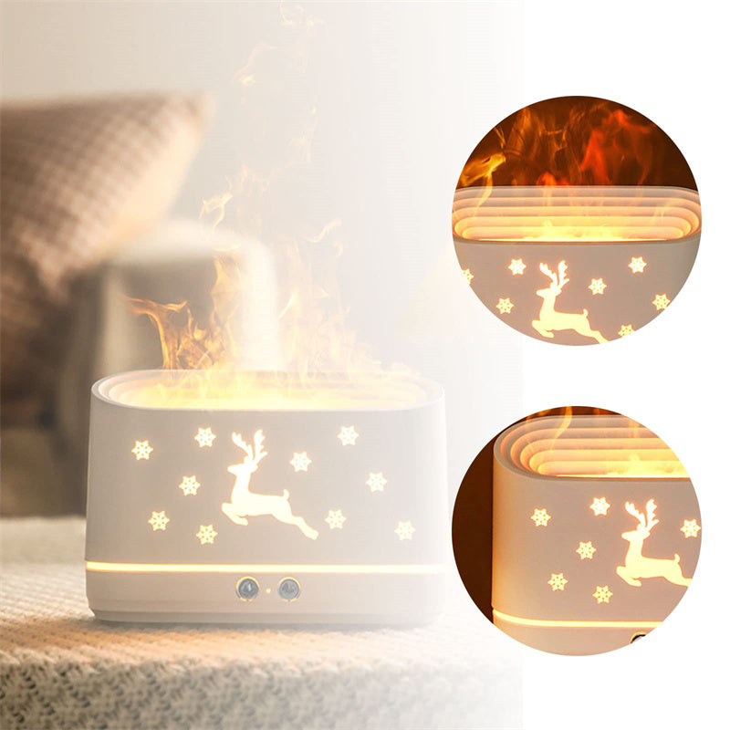 Household Atmosphere Lamp Flame Humidifier Diffuser Christmas Home Dec